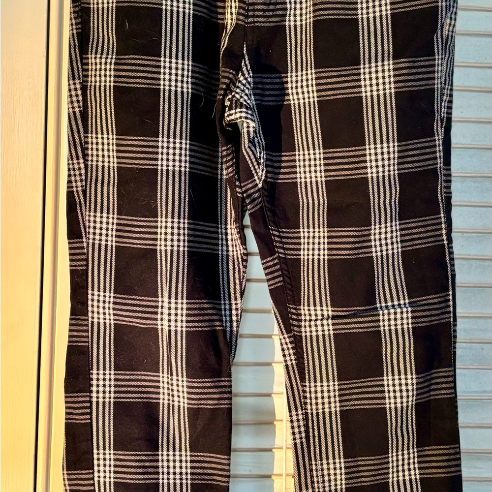 H&M Black and White Plaid Skinny Pants